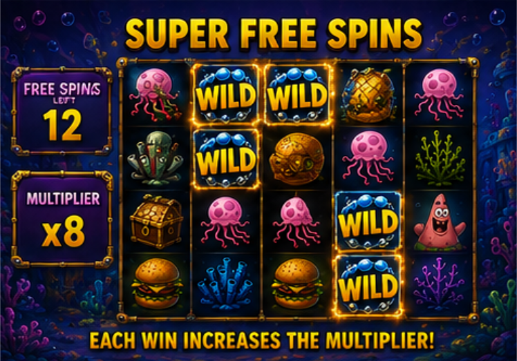 Free spins-functie in SpongeBob Duel